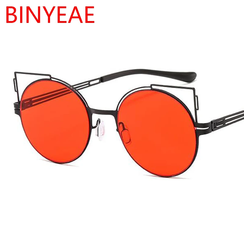 Новые модные круглые женские солнцезащитные очки кошачий глаз с градиентными