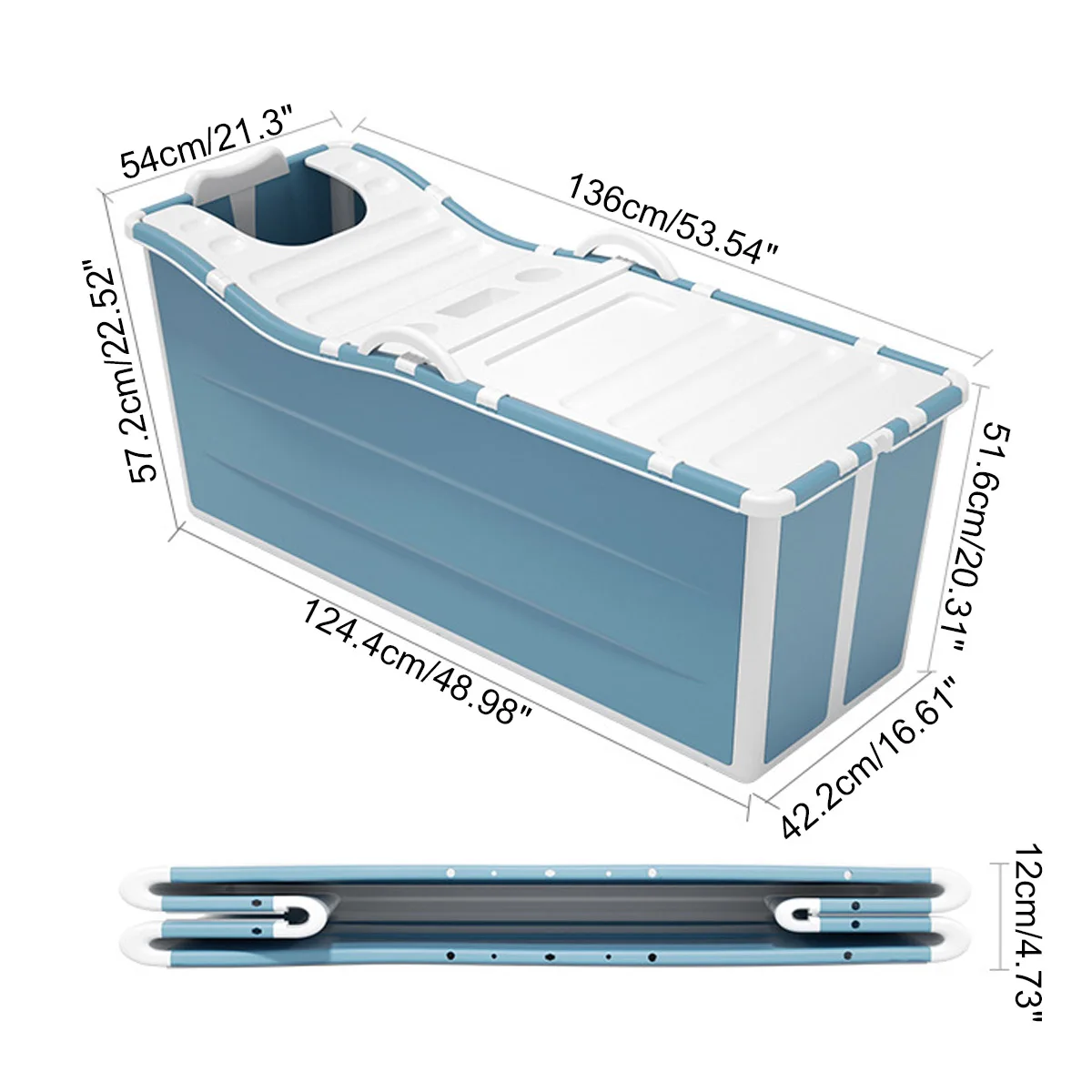 

54 Inch Portable Folding Bathtub Adult Children Swimming Pool Large Thick Plastic Freestanding Bathtub Bath Bucket For Household