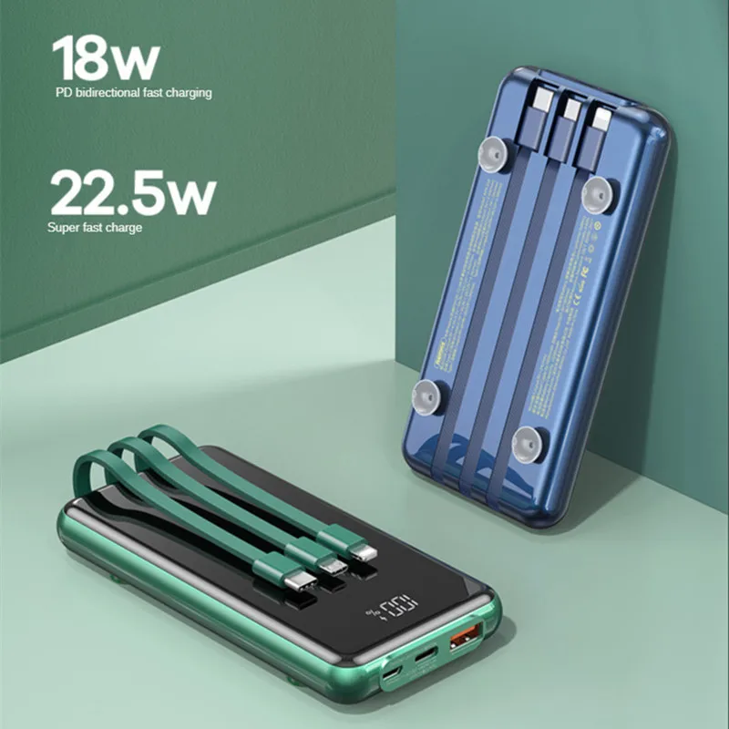 

Power Bank 20000mAh22.5w PD18w Two-Way Fast Charge Powerbank External Battery Portable Charger Mobile Phone Auxiliary Battery