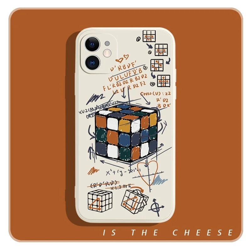 Cool Rubik's Cube Phone Cases For Samsung A02 A02S A11 A21S A31 A71 4G A12 A32 A52 A72 S30 S21 S20 FE 5G Liquid Silicon  Cover