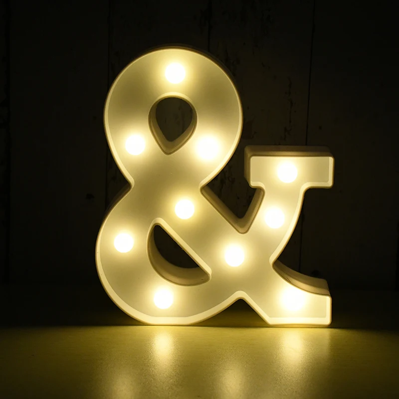 Светящиеся светодиодные буквы ночной Светильник английского алфавита номер Светодиодная лампа; аккумулятор на день рождения Свадебная вечеринка украшения подарок ко Дню Святого Валентина