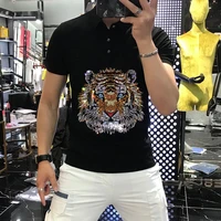 2021 youth mens t shirt all match hot diamond shining craft tiger black and white sweatshirt oversized polo