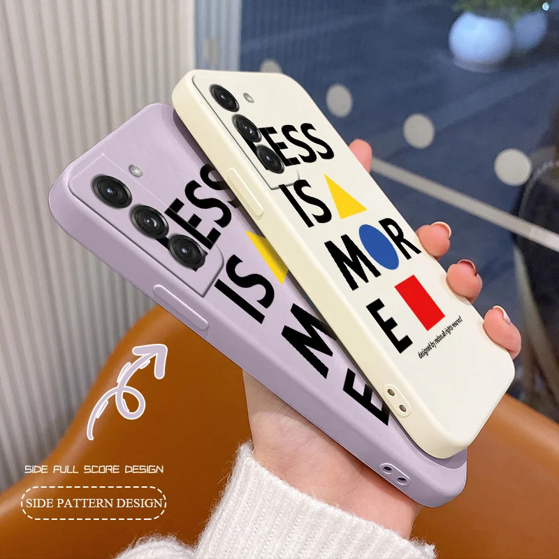 

Less Is More Soft Case For Samsung Galaxy S21 S20 FE S10 S9 Ultra Plus S10e Note 20 ultra 10 9 Plus Liquid Silicone Phone Cover