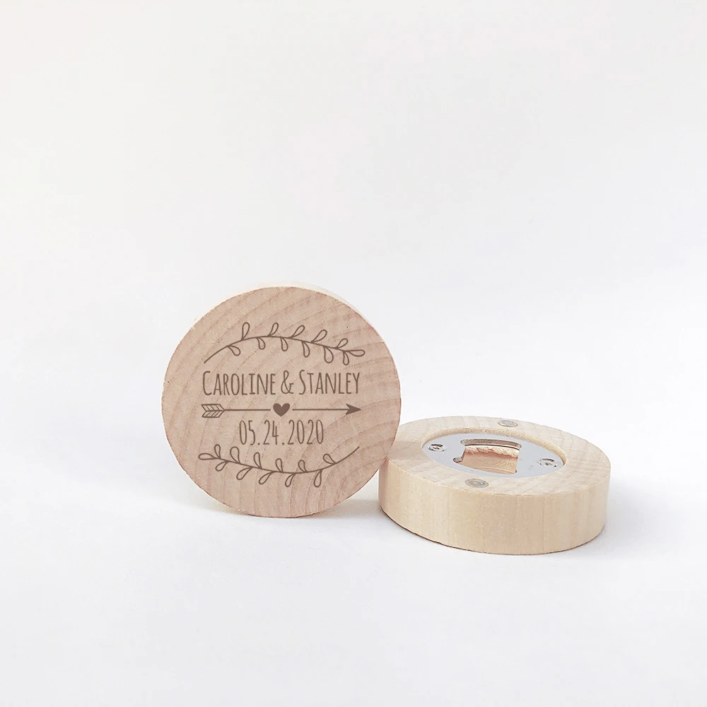 Деревянный магнитный Открыватель для бутылок свадебные сувениры и подарки