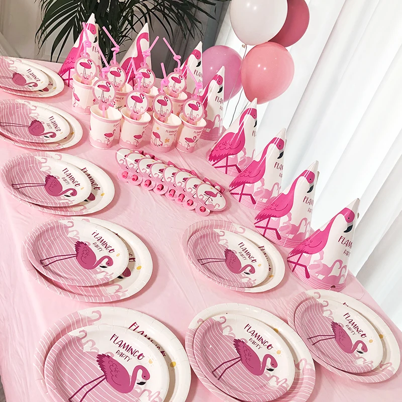Набор для декора в виде розового фламинго украшение на день рождения праздничный
