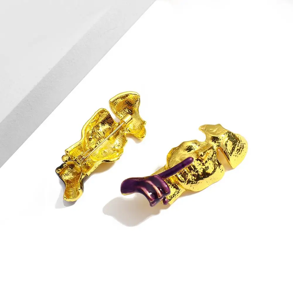 

Flashbuy New Fashion Gold Face Brooches Women Men Alloy Secret Pose Brooch Pins Accessories