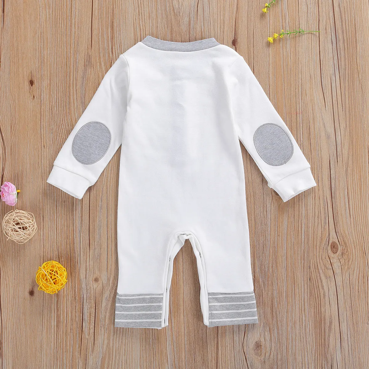 

Newborn Baby Striped Romper with Pocket, Long Sleeve O-neck Jumpsuit for Infant, Toddler Kids Spring, Fall Outfit