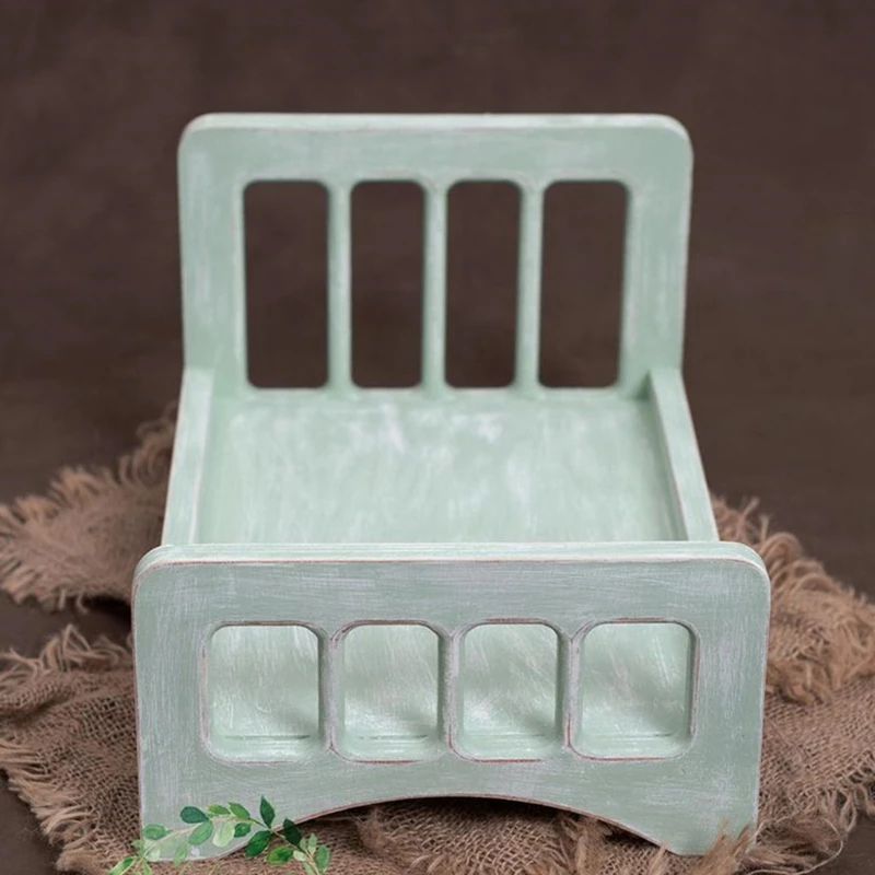 W3JF Newborn Posing Detachable Mini Bed Baby Infant Photo Shooting Props Wooden Crib | Мать и ребенок