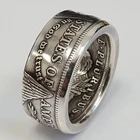 Винтажные мужские кольца монета Моргана в стиле панк ретро серебряный цвет имитация 1896 один доллар дизайнерские кольца
