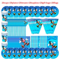 mickey mouse cutlery set paper cup plate cartoon happy birthday party gift child decoration baby shower hot sale high quality