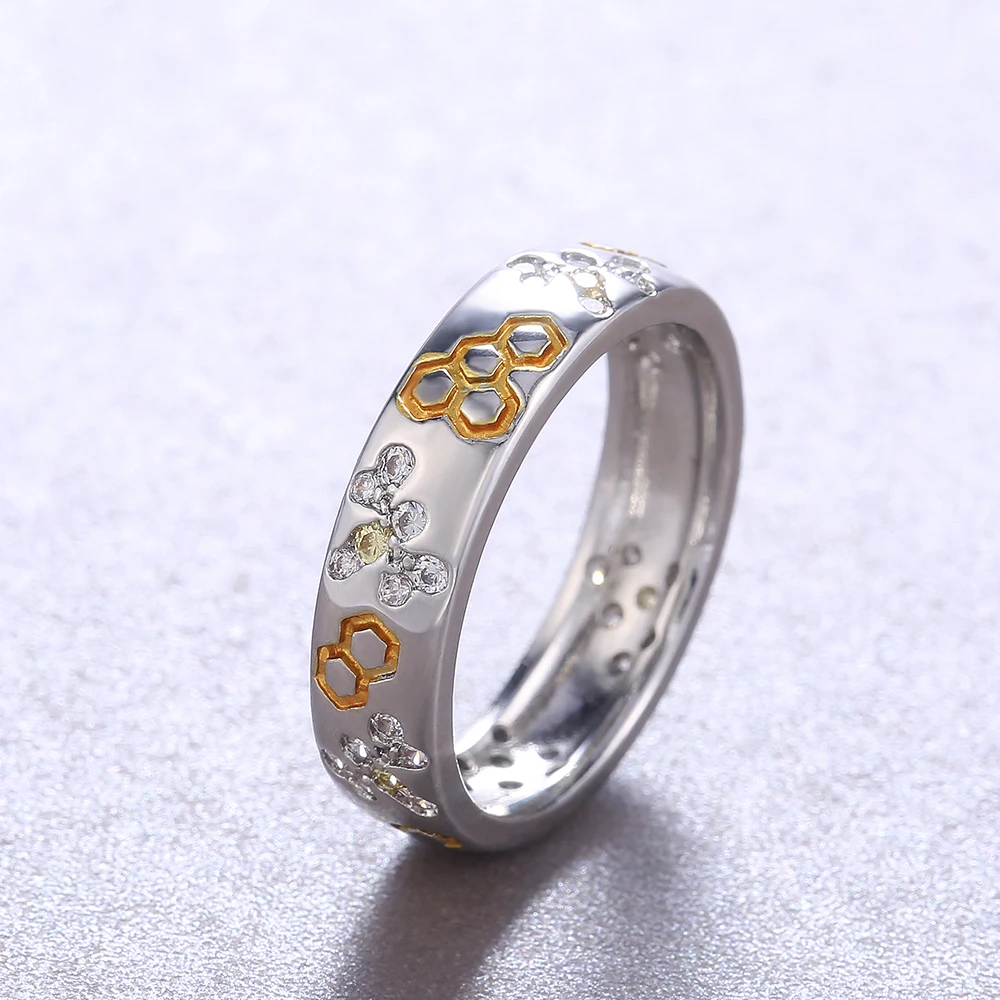 Huitan Симпатичные Стрекоза шестиугольник узор простое женское кольцо с крупными