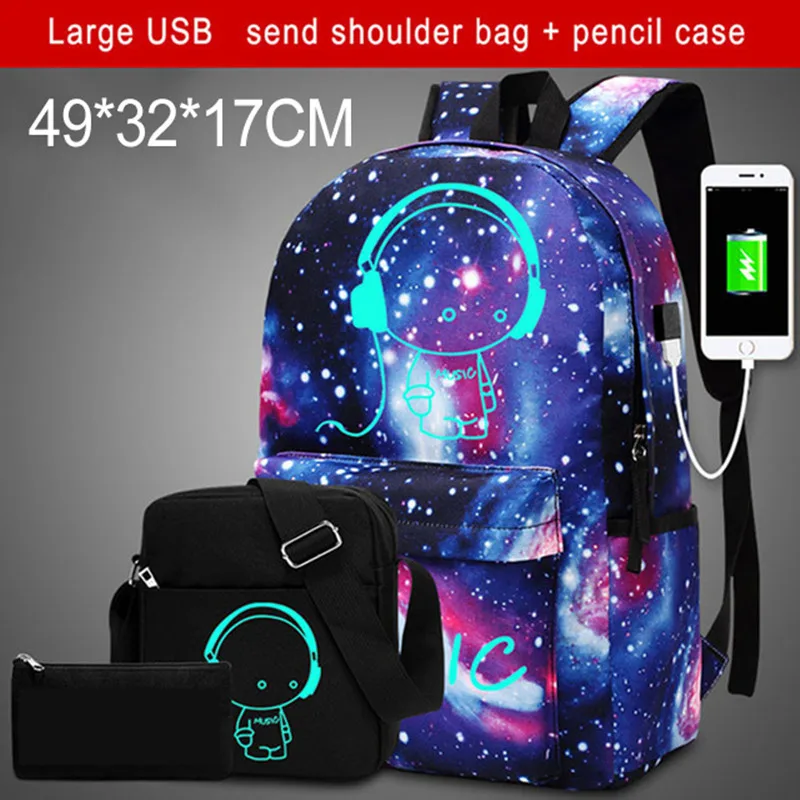 Детские школьные сумки для мальчиков и девочек аниме светящийся школьный рюкзак