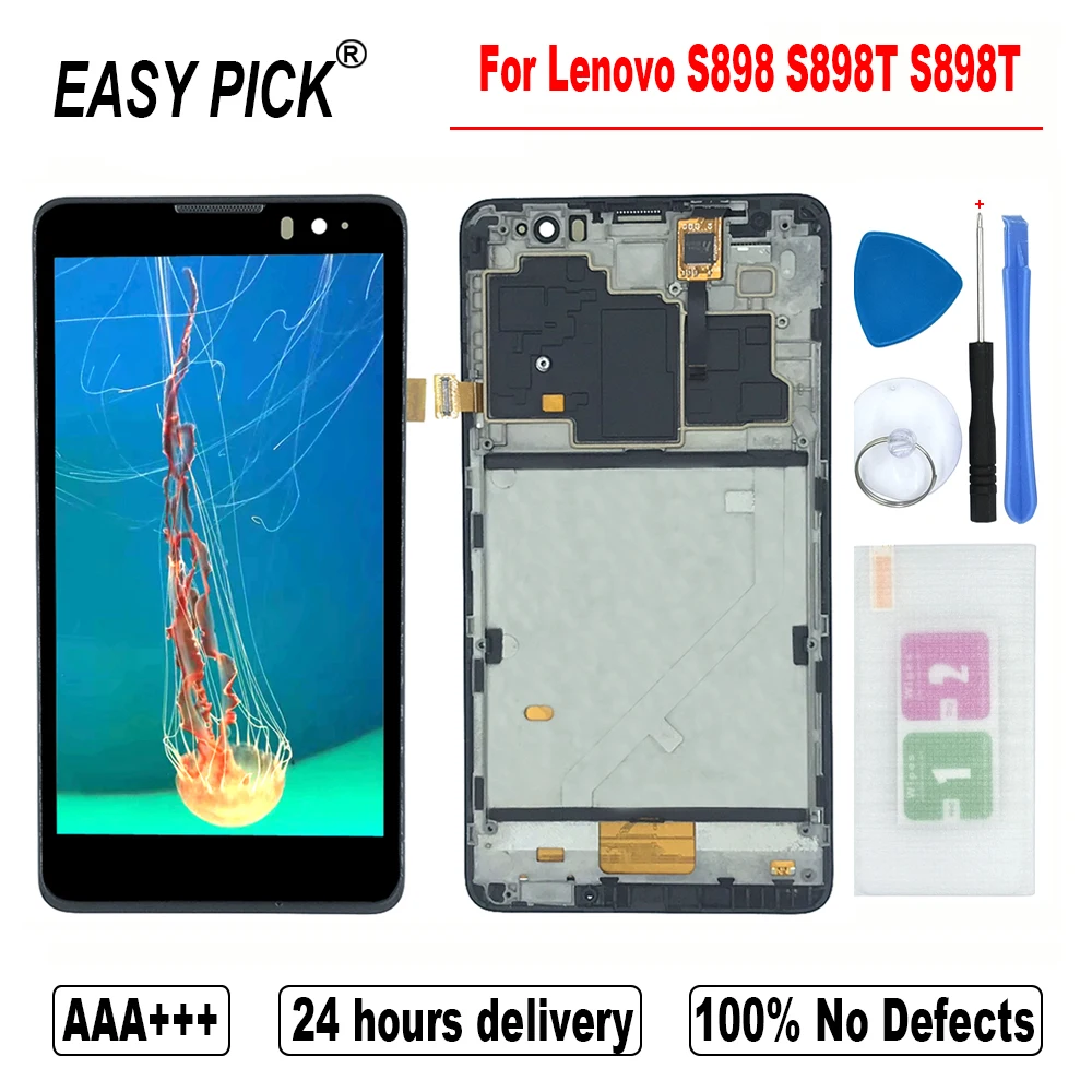 Для Lenovo S898 S898T + ЖК дисплей с сенсорным экраном и дигитайзером в сборе рамкой для