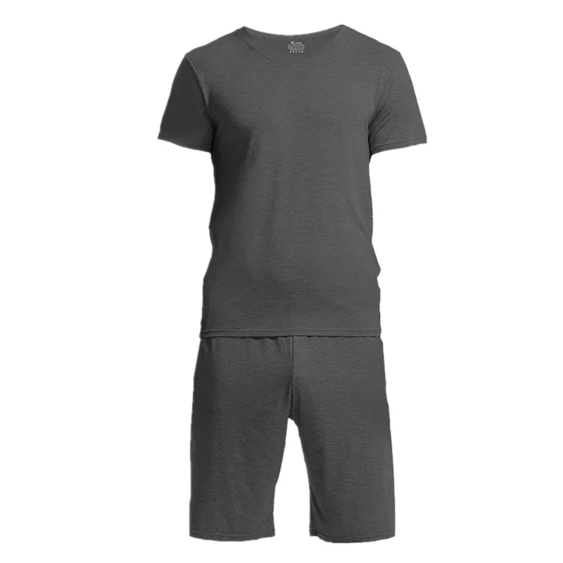 Мужская домашняя одежда для отдыха комплект из Tencel модала натуральный Гладкий