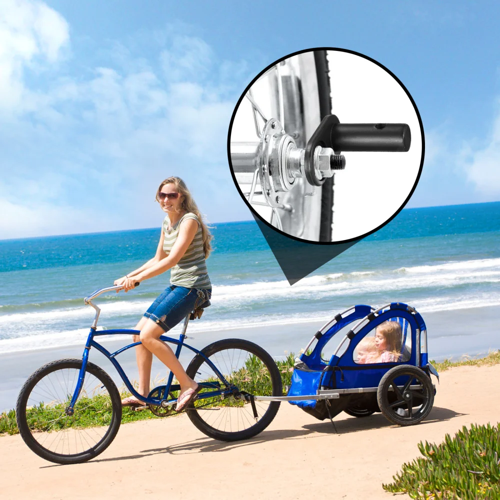 

VILLCASE Bike Trailer Coupler Trailer Hitch Connector Trailer Attachment Cycling Adapter Accessory (Black)