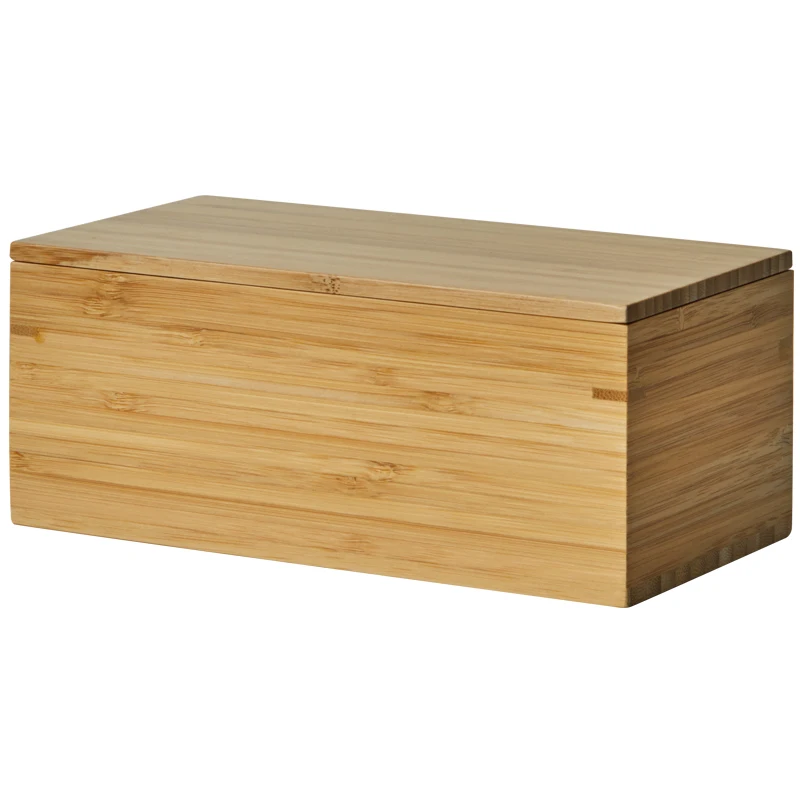 L Long Bamboo Изысканный бамбуковый офисный ящик для хранения с крышкой, ручка для ключей, макияж, косметическая губная помада, ящик рабочий стол, предметы, Органайзер - Цвет: L Long Bamboo