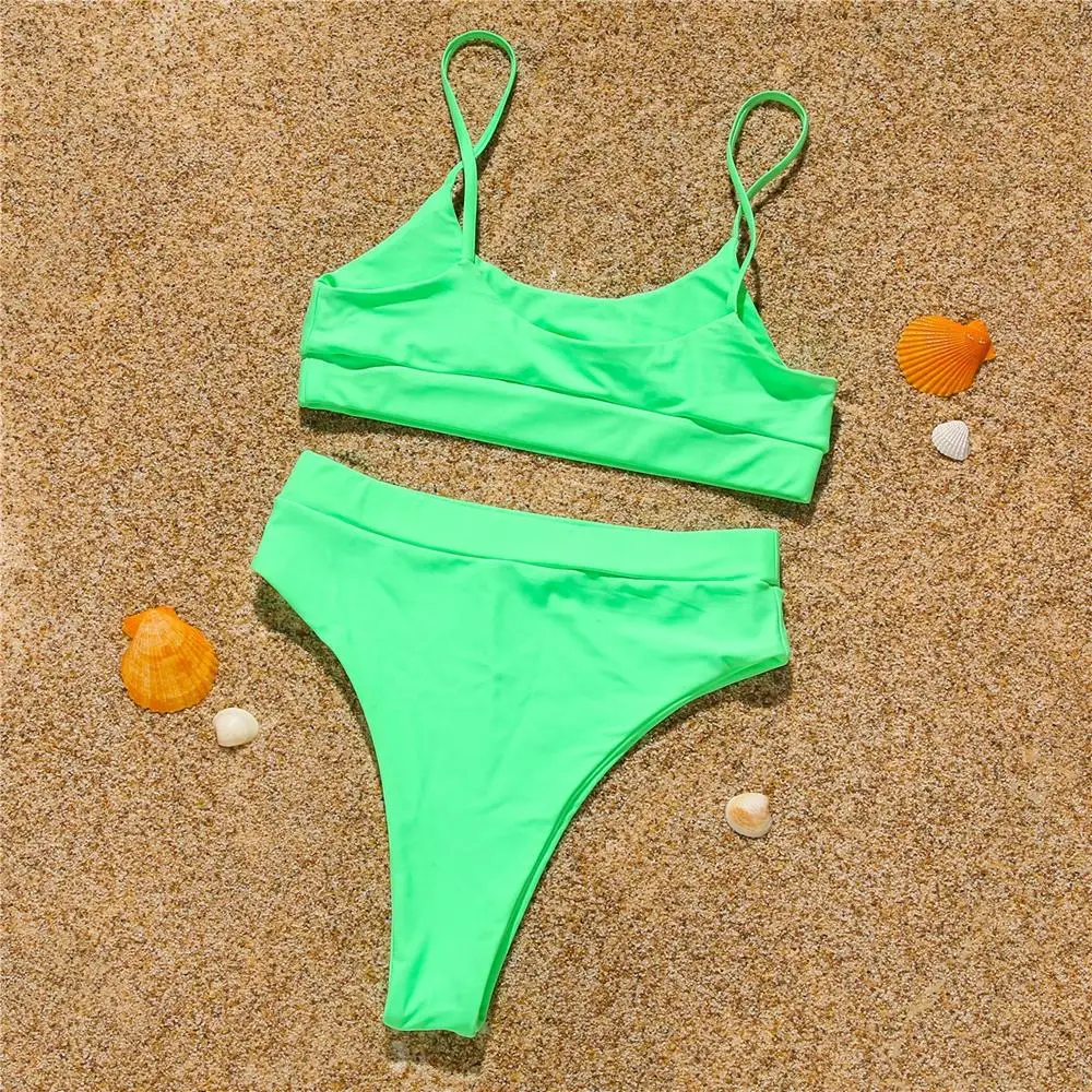 

High Waist Bikini Set 2021 New Sexy Swimwear Women Swimsuit Female Two Pieces Bikini Bather Bathing Suits Summer Beach Wear Swim