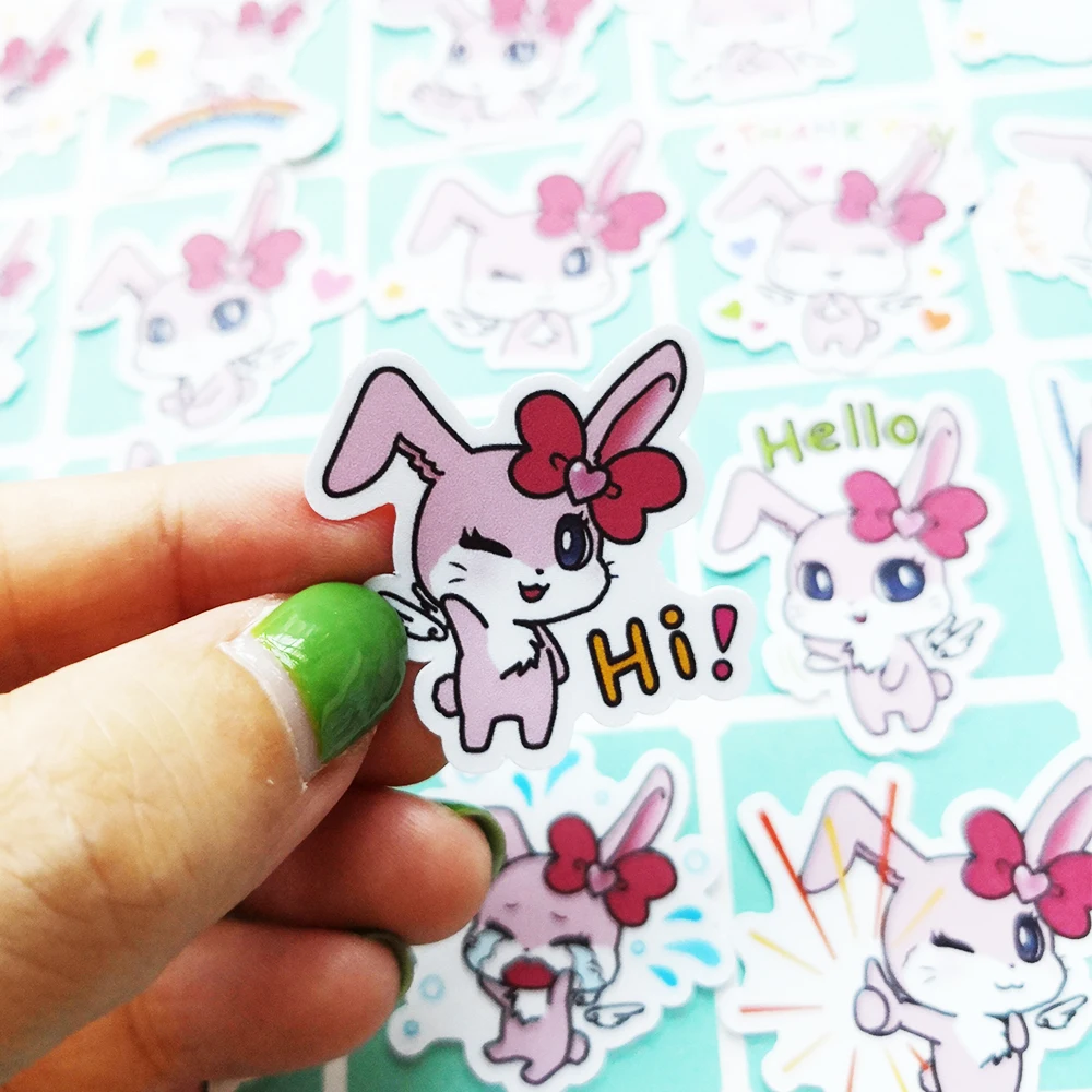 40 шт. самоклеющиеся милые розовые кроличий кролик DIY ремесло наклейки клип
