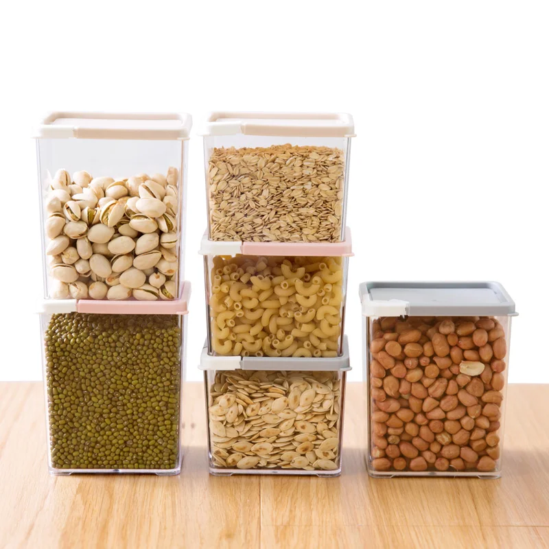 Кухня герметичная банка коробка для хранения пластиковых пищевых сушеных