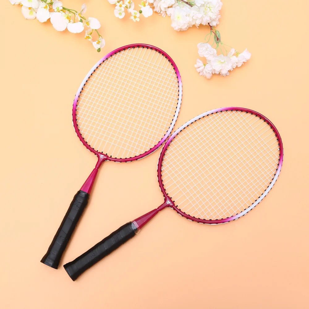 

2pcs of One Pair Kid Durable Leisure Badminton Toys Funny Badminton Light Weight Battledore Portable Badminton Racket (46cm