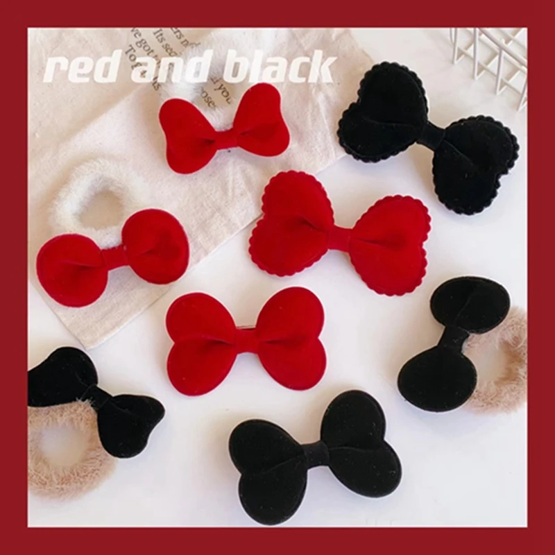 

Women Bow Hair Accessories Lovely Elastic Rubber Band Satin Velvet Hair Bow Scrunchies Ponytail Holder For Women Girls Hair Clip