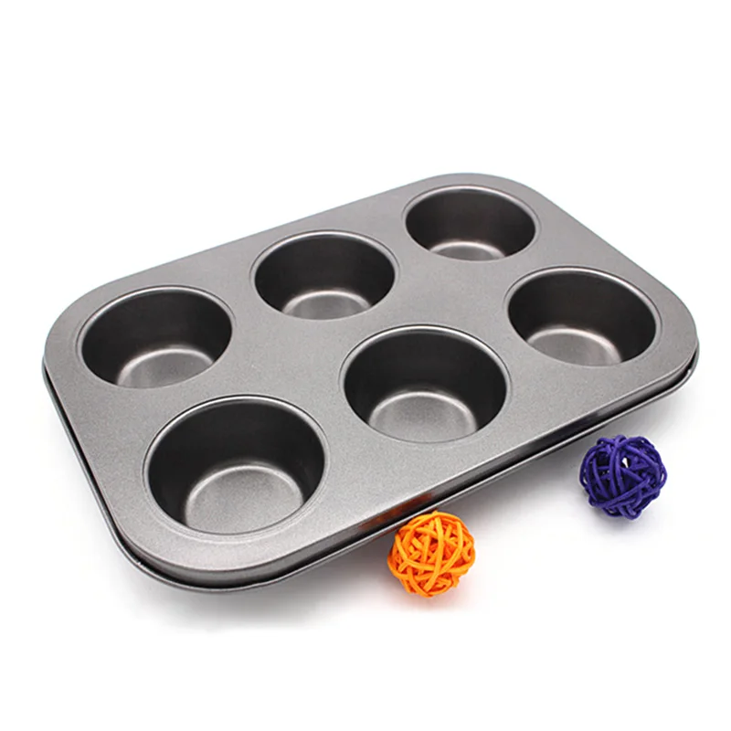 

Carbon Steel Nonstick Baking Pan 6 Holes Muffin Cup Pan Mold Biscuit Baking Sheet Muffin Tray DIY Cupcake Pan Baking Supplies