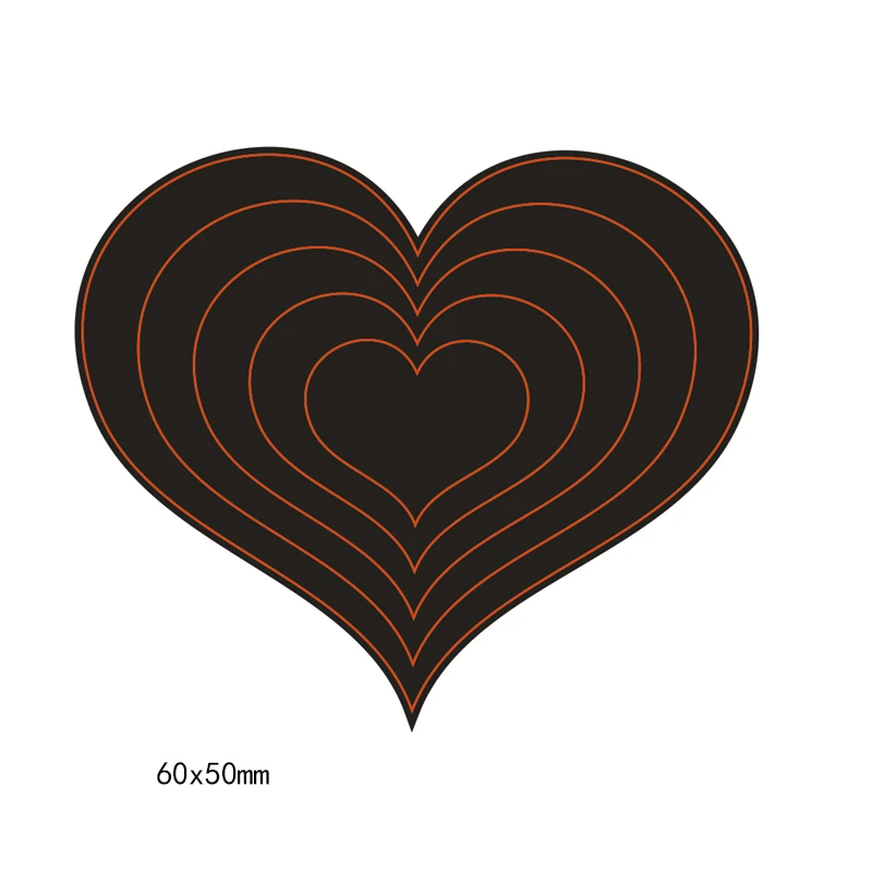 

5*6 cm 5pcs love heart new Metal Cutting Dies New Stencils for DIY Scrapbooking Paper Cards Craft Making Craft Decoration