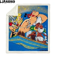 asterix obelix adventure manga blanket flannel decoration look portable home bedspread travel bedding keep warm sofa bed cover