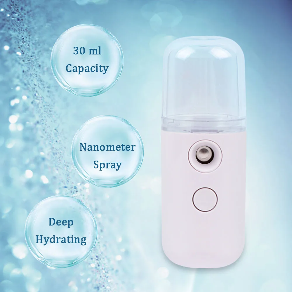 

Rechargeable Nano Mist Facial Sprayer Beauty Instrument Humidifier Nebulizer Face Steamer Moisturizing Anti-age Skin Care Tool