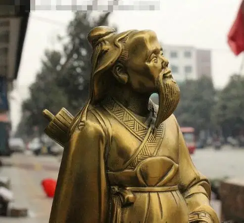 306 Chinese Brass Ancient Poet Libai Li Bai li po Drink Wine Gourd Cucurbit Statue | Дом и сад