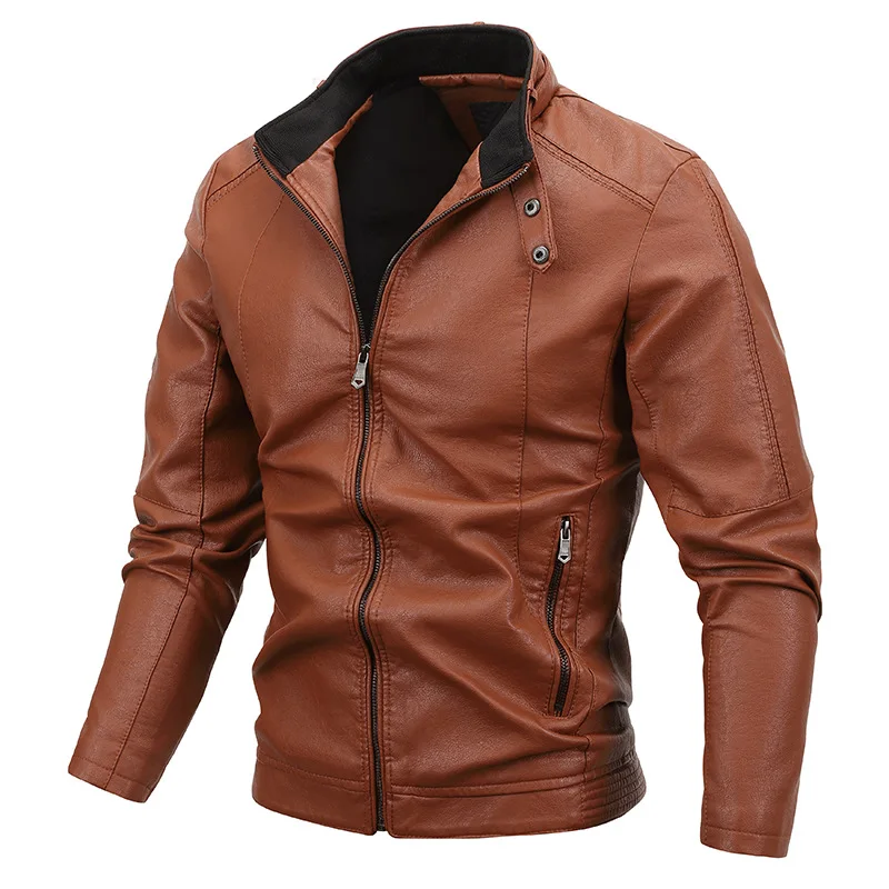 Осень-зима 2021 мужская куртка из искусственной кожи в европейском и американском