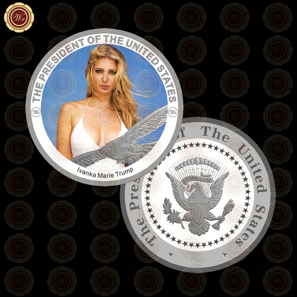 style 3 WR US монета Lvanka Marie Trump Посеребренная монета для вызова, качественная американская Сексуальная модель, металлическая монета для коллекции, бизнес-подарок - Цвет: style 3