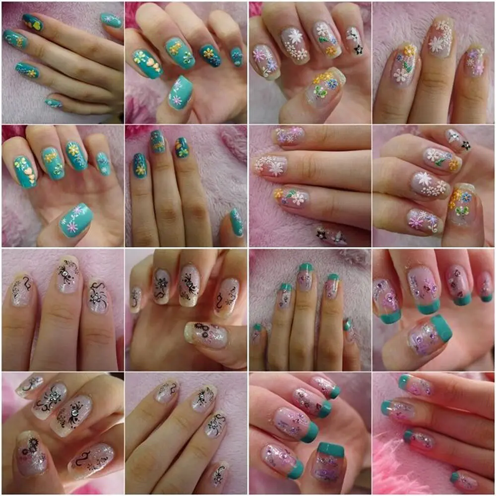 Хорошее качество 3D Красочные наклейки для ногтей маникюр Советы DIY украшения