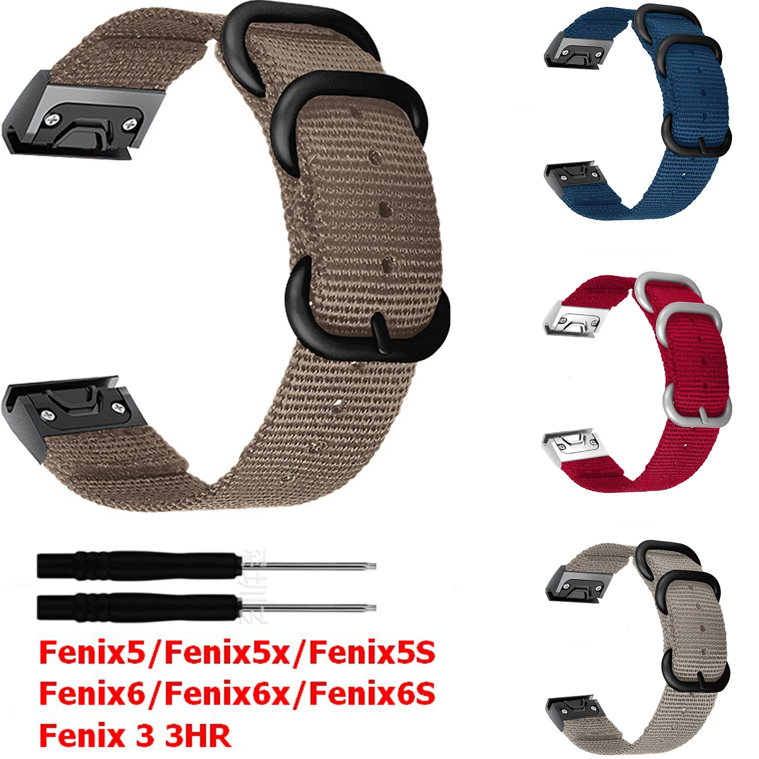 20 мм/22 мм/26 мм Одежда высшего качества ремешка для часов Garmin Fenix 6X 6/iPhone 6S смарт-часы