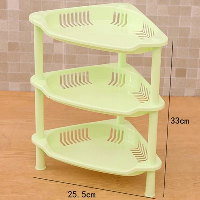 3Layers-green Bathroom Shelf Organizer Corner Shelf Caddy Bathroom Plastic Corner Shelf Shower Storage Shampoo Holder Kitchen Storage Rack - Цвет: 3Layers-green