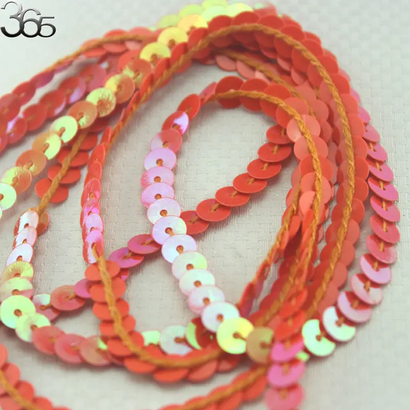 Бесплатная доставка 6 мм Монета оранжевый красный подключение блесток полосы