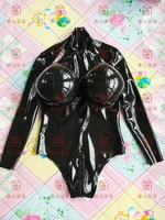 men latex bodysuit with inflatable breast cross dresser custom made