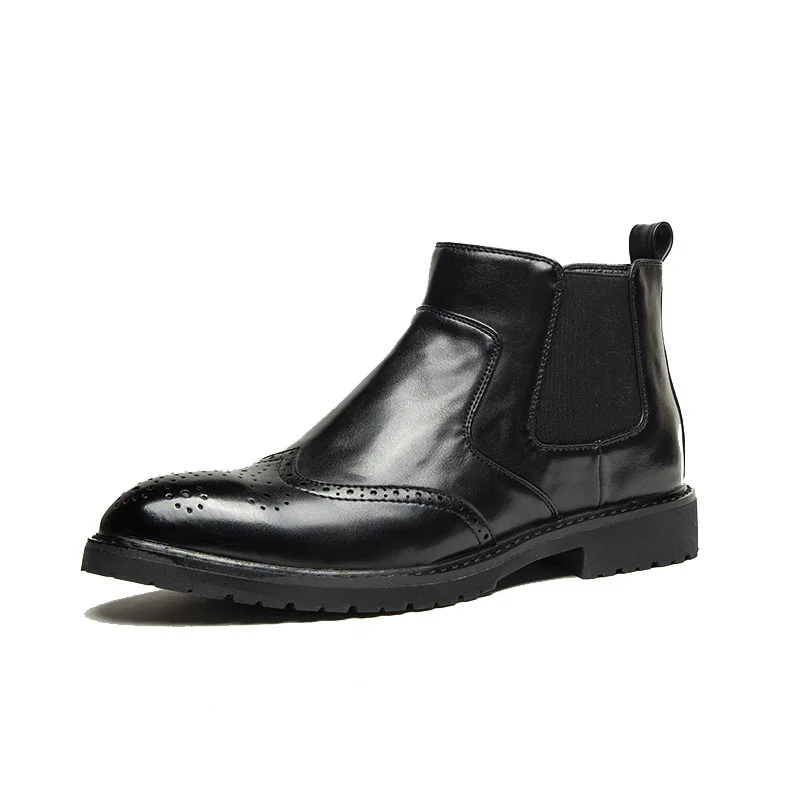 Итальянские брендовые Дизайнерские мужские ботинки челси для отдыха обувь с