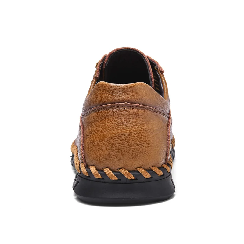 

Fashion Men's Shoes Handmade Leather Men's Casual Shoes Comfortable Breathable Men's Moccasins Outdoor Non-slip Men's Flat Shoes