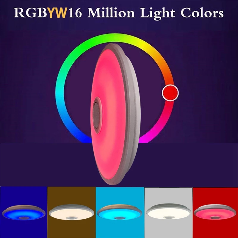 

LED Ceiling Light with Speaker and Remote Control, 36W RGB Smart Music Ceiling Light with APP Control 2700-6500K