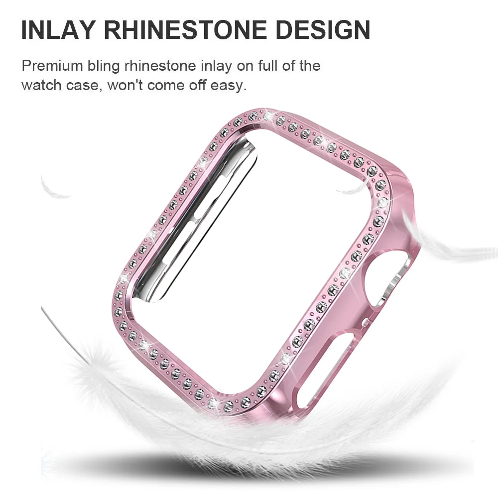Чехол-бампер с алмазами Защитный чехол для Apple Watch серии 1 2 3 ремешок 38 мм 42 Чехлы