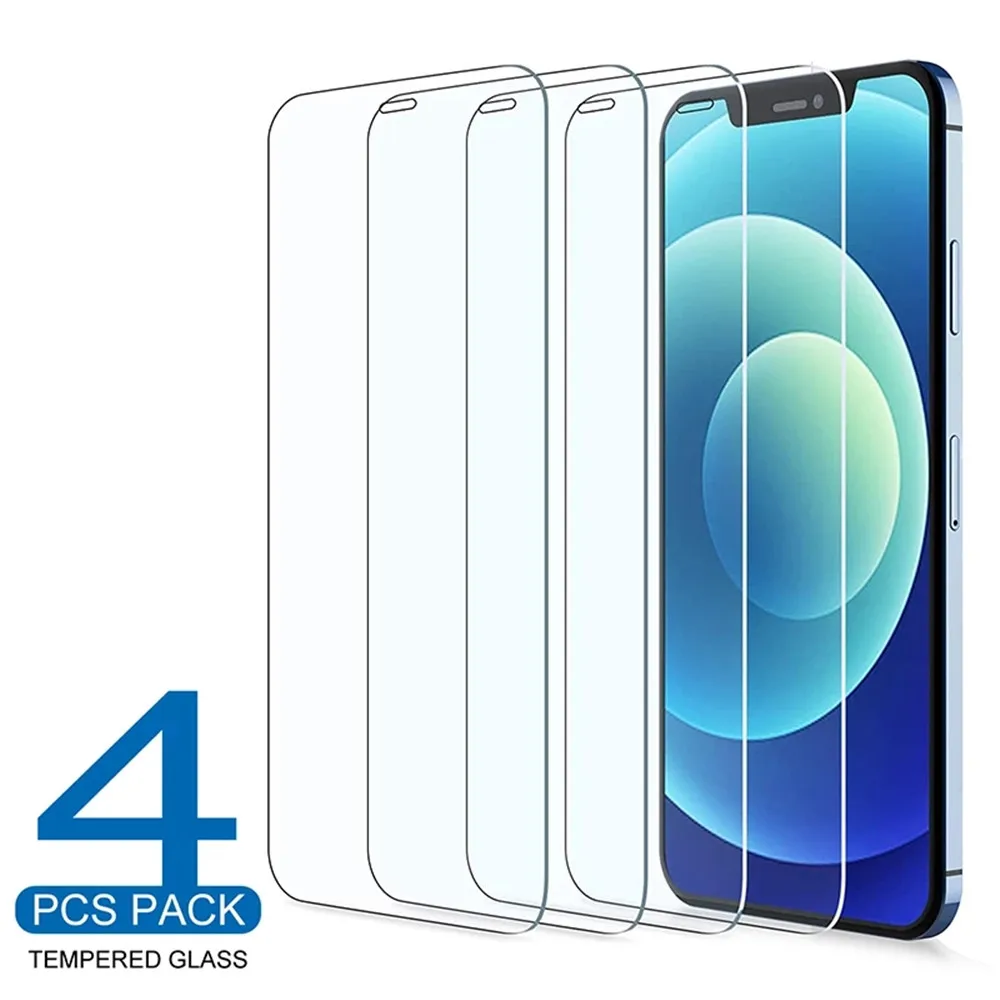 

4 шт. закаленное стекло для iPhone 11 12 Pro XS Max X XR 7 8 6s Plus SE 2020 Защита экрана для iPhone 12 Mini 11 Pro Max стекло