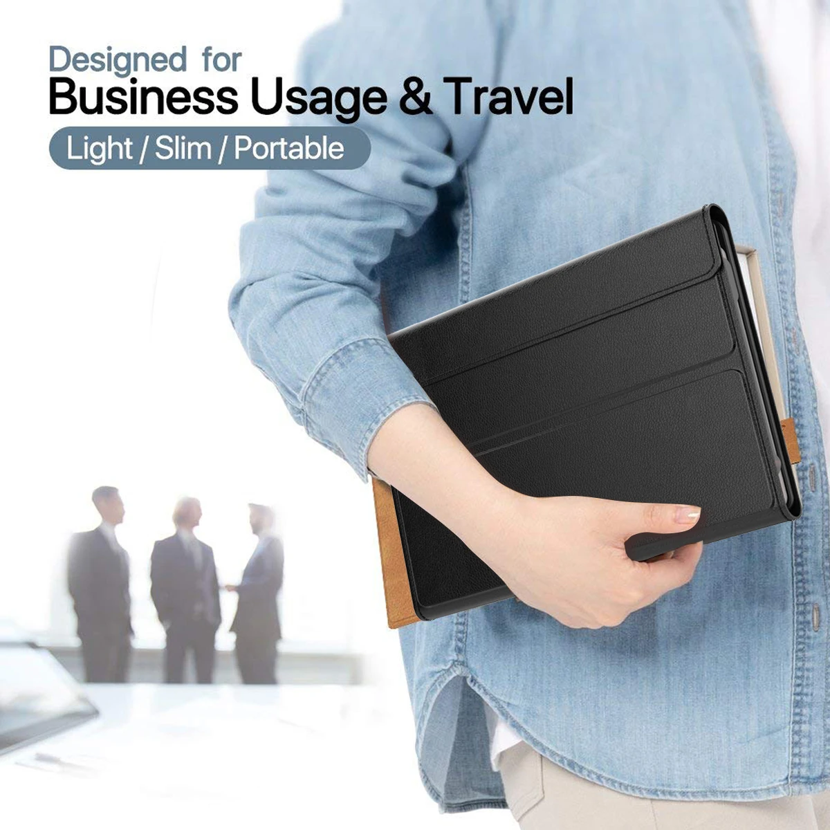 Противоскользящий черный кожаный чехол для планшета защитный Samsung Galaxy Tab A 10 5 T595