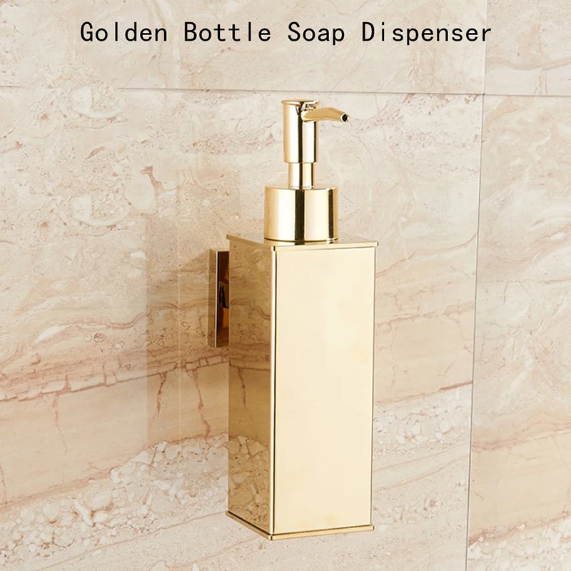 

Золотистый дозатор мыла для ванной комнаты, дозатор жидкого мыла для рук/кухонный дозатор мыла, бутылки для шампуня из нержавеющей стали