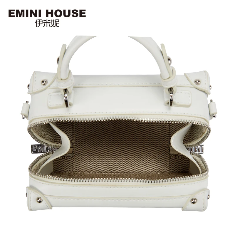 Сумка бокс EMINI HOUSE из натуральной кожи с крокодиловым узором роскошные сумки