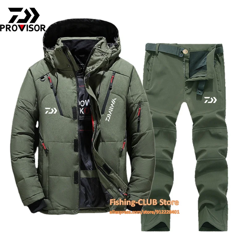 

Куртка и штаны для рыбалки Daiwa 5XL, мужская флисовая куртка с мягкой оболочкой, водонепроницаемый костюм, ветровка, уличная походная куртка и ...