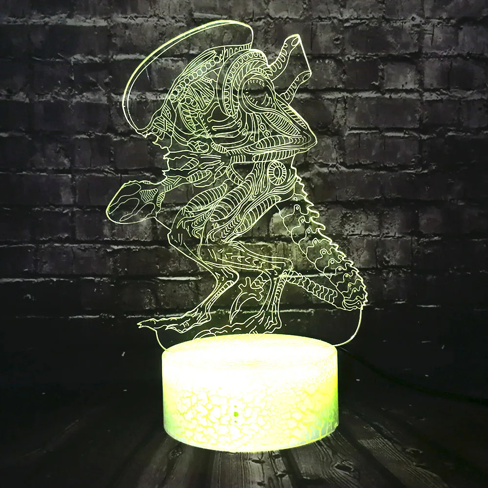 Пришелец марсианин лампа 3D оптический СВЕТОДИОДНЫЙ Ночник светильник для декора