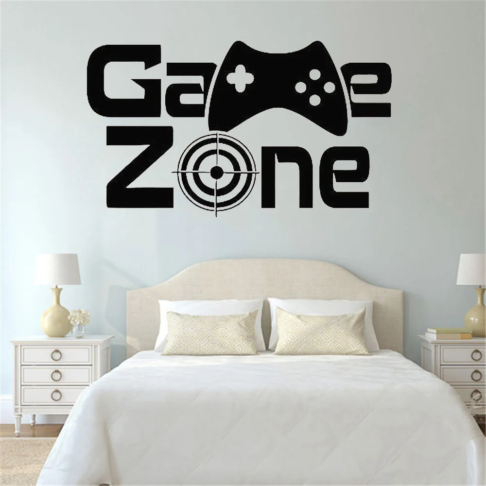 Gamer Wall Decal Game Zone Decor Video Vinyl Stickers for Kids Rooms Removable Home Decoration Art Mural | Дом и сад