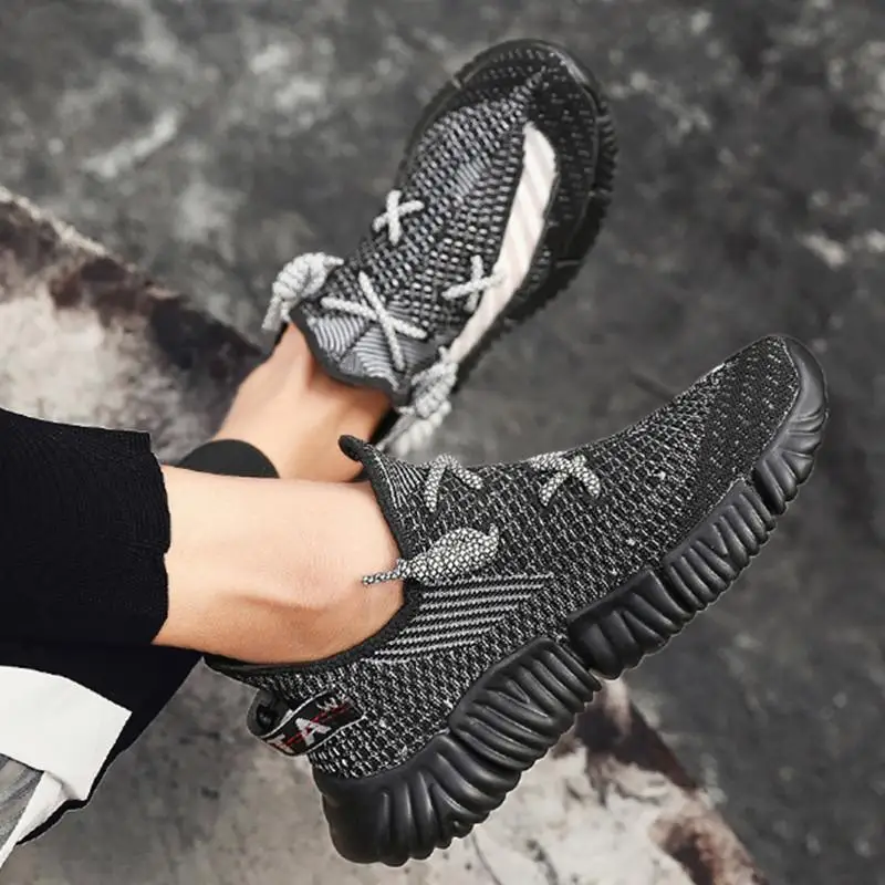 

Mens Sports Shoes Rubber Soft Bottom Sneakers Mesh Breathable Lightweight Running Shoes Outdoor Fitness Trainer Male Sneakers