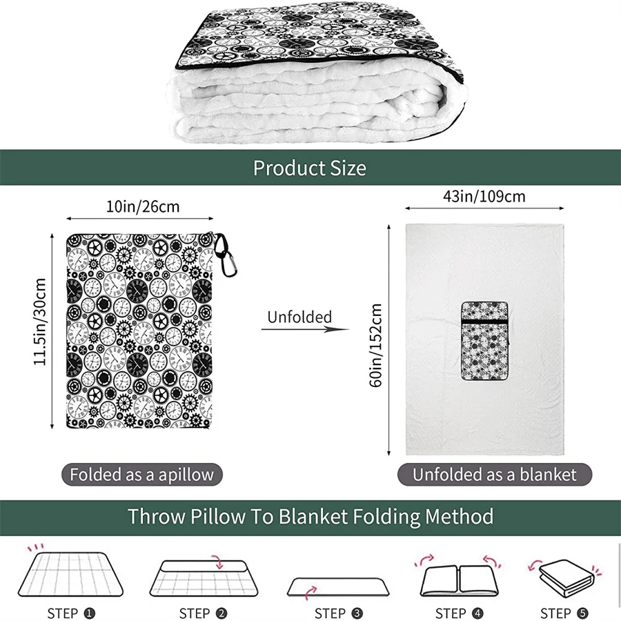 Preço Relógios Vintage Viagem Travesseiro Cobertor Dois-em-um Mochila Cinta E Compacto Avião Saco Cintura Suporte 60x43 Polegadas